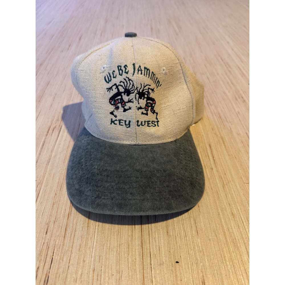 Vintage Cobra Caps We Be Jammin Key West Kokopelli Hat Mens Cream Grey 38